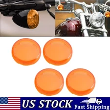 For Harley Sportster 883 1200 Softail Turn Signal Light Amber Lens Cover 4PCS US