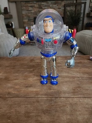 RARE Vintage Toy Story Interstellar Buzz Lightyear - Clear/Chrome Thinkway READ