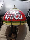 Vintage 12" Coca Cola Tiffany Style Plastic Stained Glass Shade Table Lamp