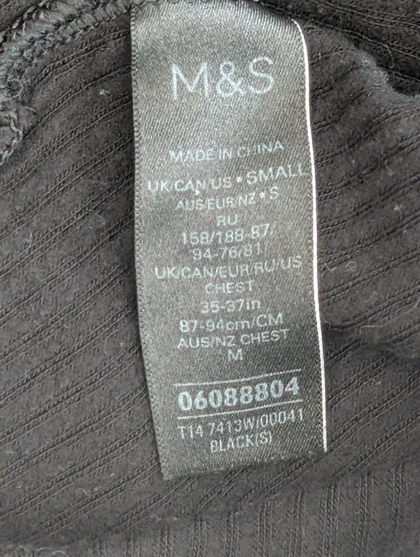 Marks & Spencer Black Heatgen Maximum Warmth Thermal T-Shirt - Small image 5