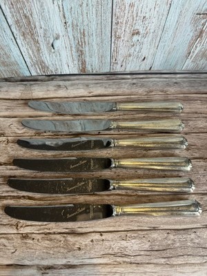 6  Vintage Grosvenor Firth-Brearley Stainless Knives Delphic Bread And Butter