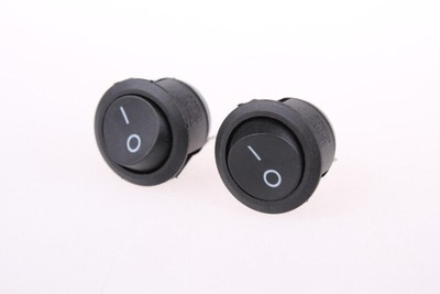 New 100 Pcs 2 Pin SPST On/Off Round Rocker Switch AC 6A/250V 10A/125V Black