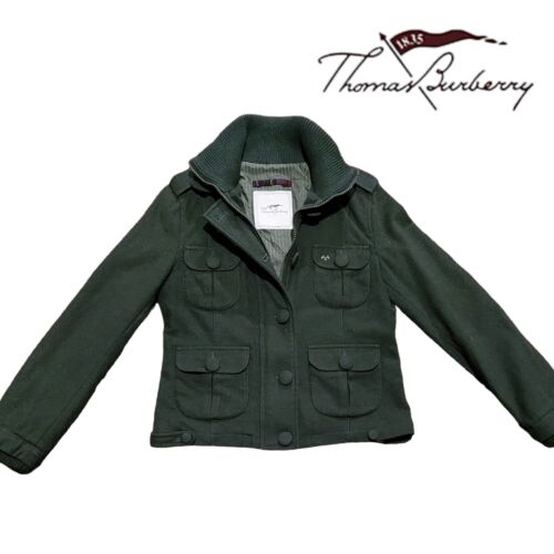 Thomas Burberry Jacket Military Style Green Color Size L - Picture 2 of 11