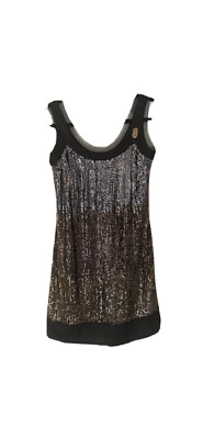GALLIANO Kleid aus Seide und goldenem und silbernem Glitzer TS/36