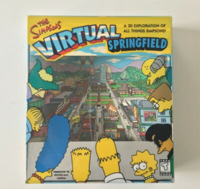 Simpsons Full Color Virtual Springfield 3D Box + CDROM + Manual Collectible 