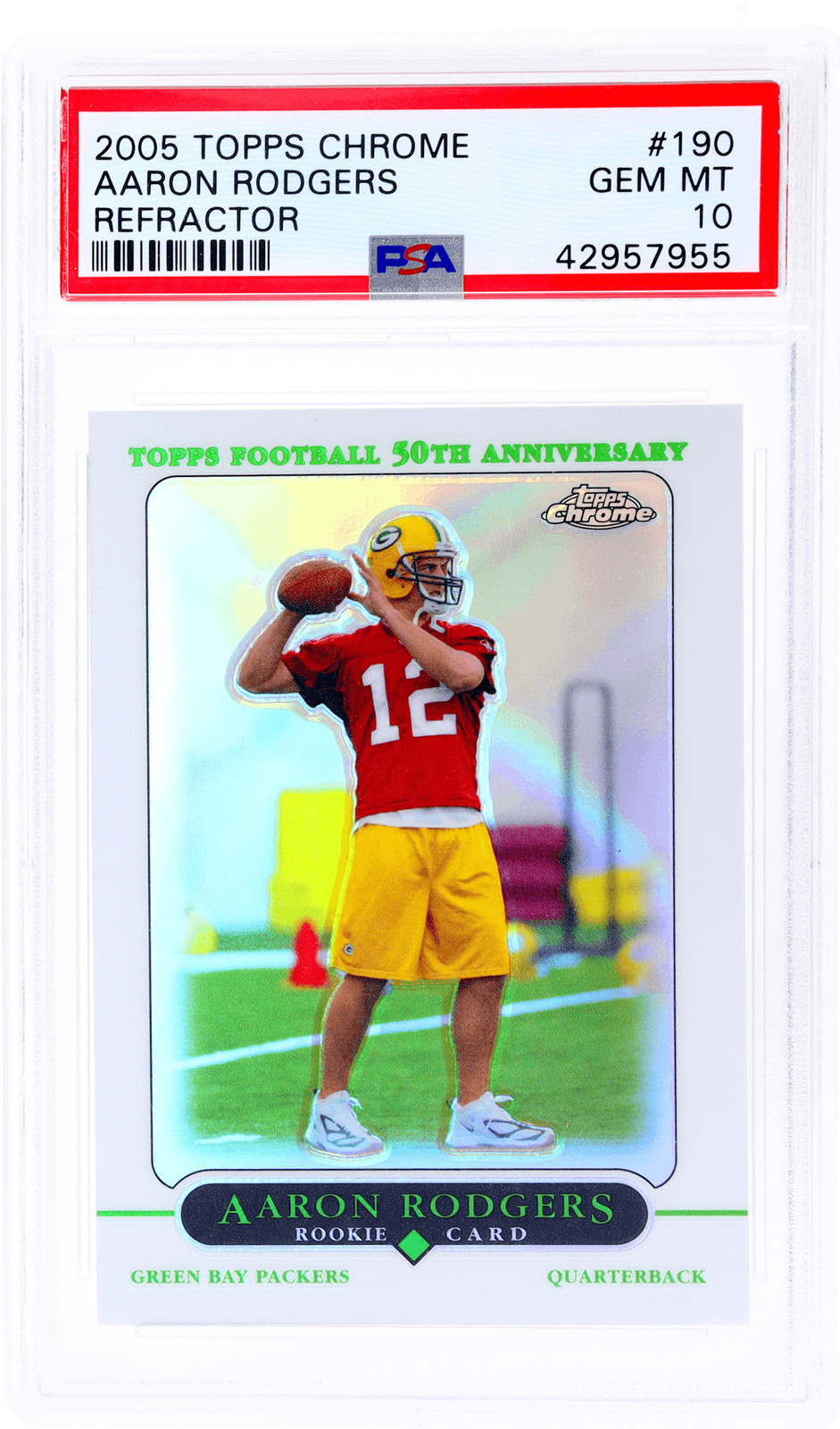 2005 Topps Chrome #190 Aaron Rodgers Refractor PSA 10 Rookie RC