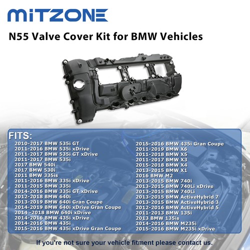 Valve Cover w/ Gasket & Cap for BMW N55 135i 335i 535i 640i 740i X3 X5 X6 3.0L - Picture 3 of 7