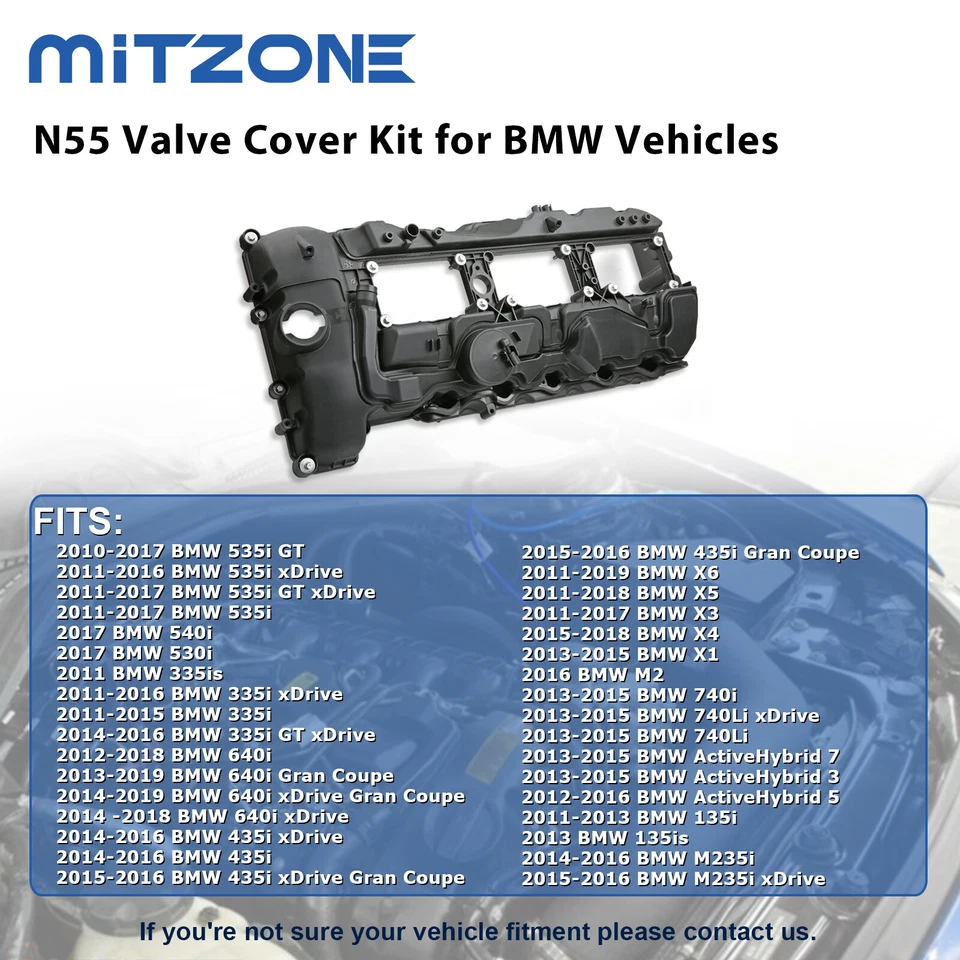 Cubierta de válvula con junta y tapa PARA BMW N55 135i 335i 535i 640i 740i X3 X5 X6 3,0L Foto 3 de 4