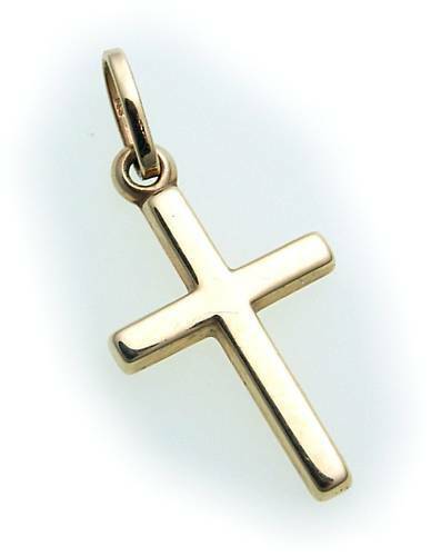 Neu Anhänger Kreuz Gold 585 Gelbgold Poliert 22 Mm 14kt Gelbgold Unisex 14 Karat
