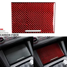 Red Carbon Fiber Console Storage Panel Cover For Subaru Legacy Outback 2015-2019