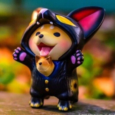 TOYZEROPLUS x Dog Together RUYH Baby DouDou MANEKI BLACK    Shiba Inu Fox NEW