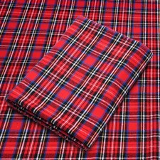 Red Tartan Plaid Cotton Flannel Fabric - 60" Wide - Sold by the Yard and Bolt