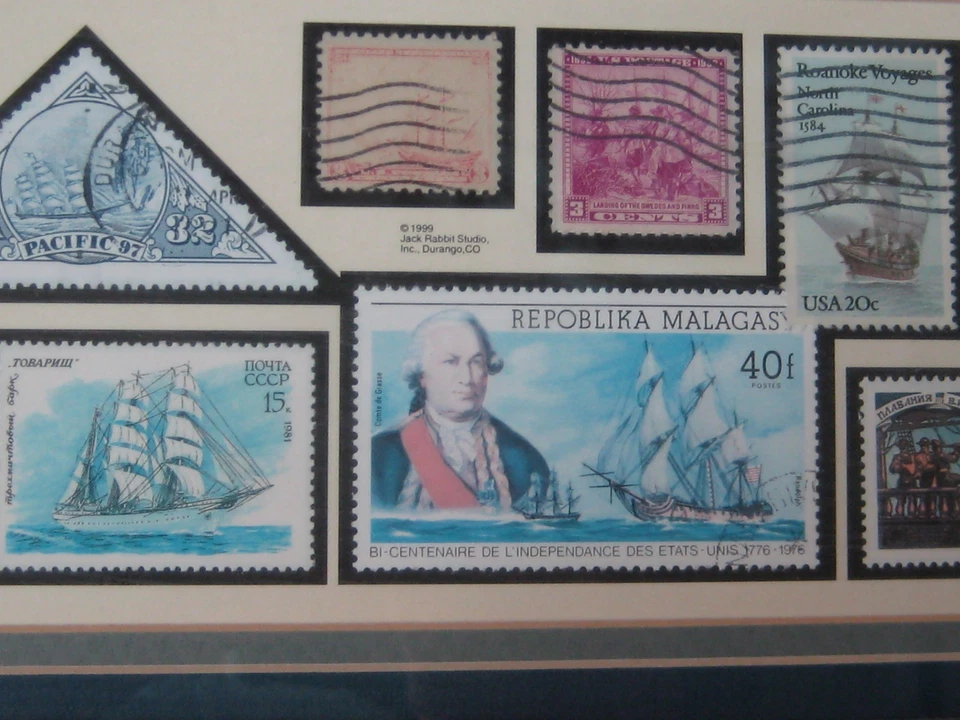 Framed sailing themed stamp collection - Image 3 of 4