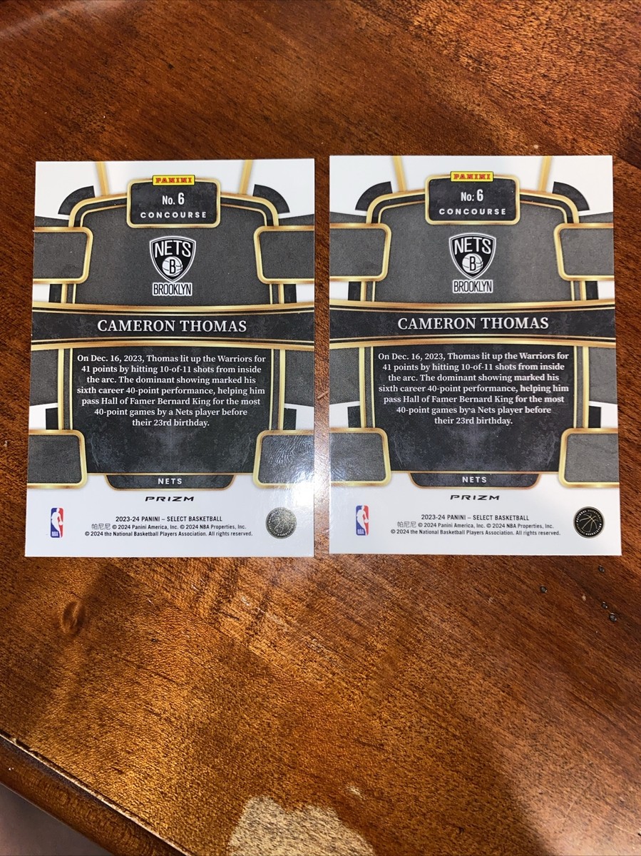 2023-24 Panini Select Cameron Thomas Orange Flash + Tectonic Prizm