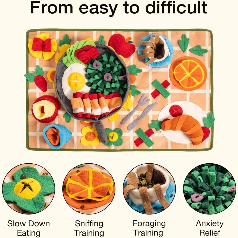 Mewoofun Snuffle Mat Pet Snuffle Mat for Dogs Dog Feeding Mat Interactive Toys - Image 2 of 4