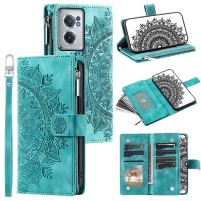 OnePlus Nord CE 2 5G Case Datura Leather Zipper Card Slots Flip Wallet Pocket