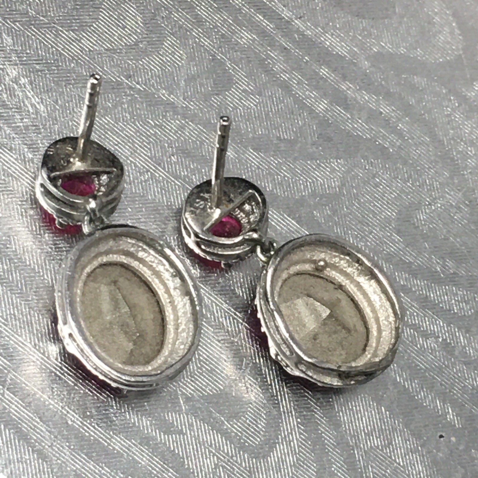 KARIS Sterling Silver Simulated Ruby Dangle Earri… - image 11