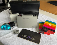 Polaroid Automatic 230 Land Camera w/ Flash Manual Case Lenses Film Untested
