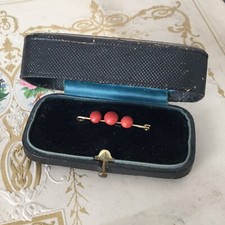 Bijou Ancien Broche XIXè Or et Corail Victorian Coral Gold Brooch 18K 19thC