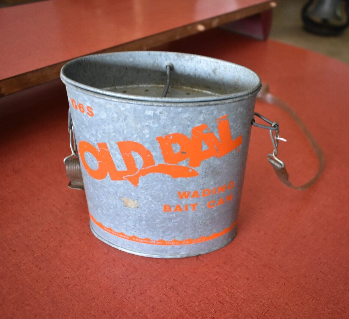 Vintage Minnow Bucket, Old Pal by Woodstream Corp Galvanized Fishing Pail