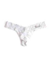 Hanky Panky L32448 White "Bride" Low Rise Bridal Thong One Size Fits 2-12