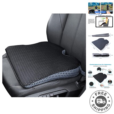Memory Foam Car Wedge Seat Cushion - Pain Relief for Long Drives & Office Use