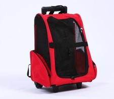 TRASPORTINO BORSA TROLLEY PER CANE E GATTO VENERE ROSSO