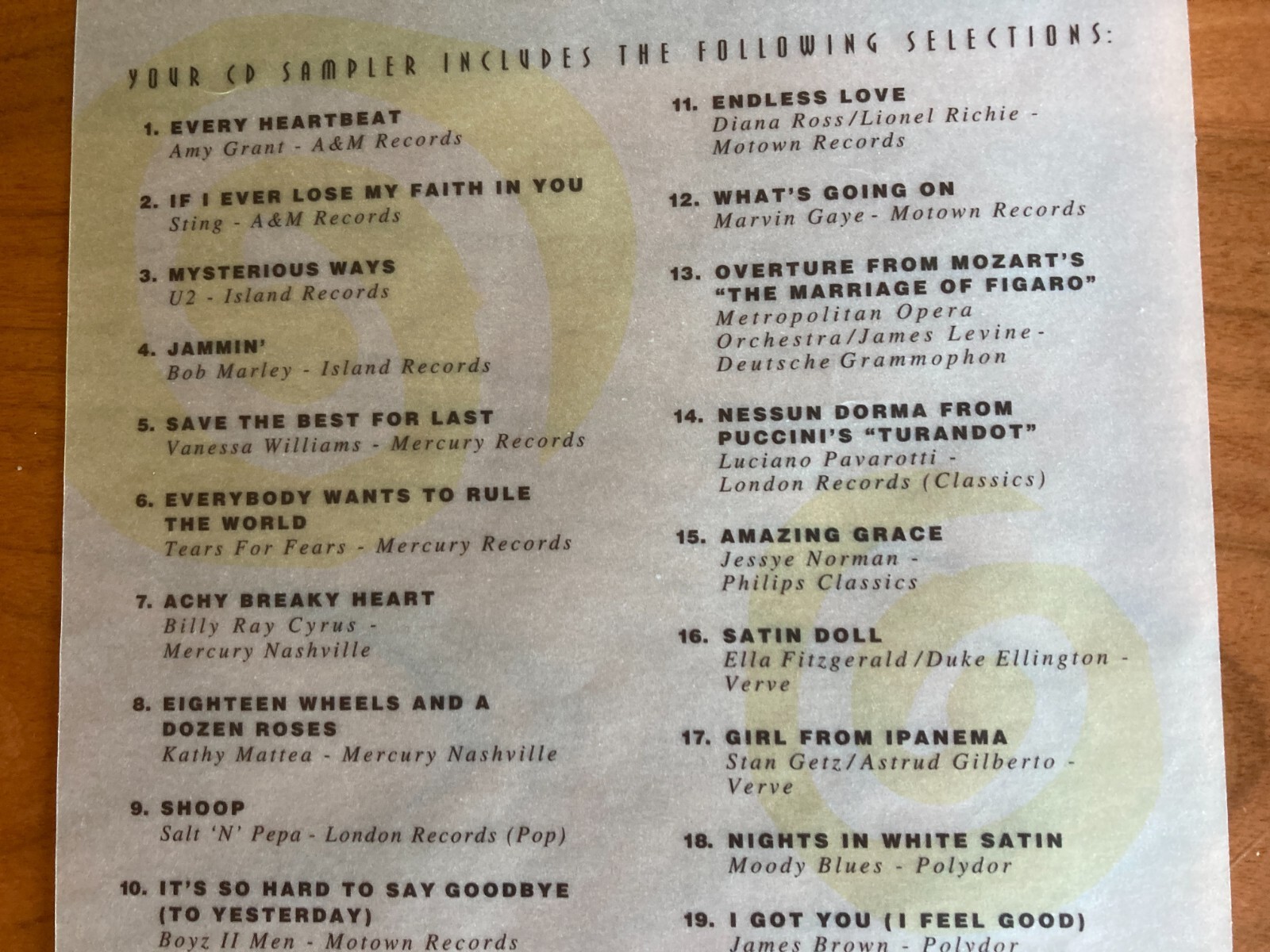 Polygram Special Markets CD Sampler of Rock Classics & Jazz 19 tracks ...