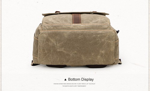 Vintage Canvas DSLR SLR Camera Backpack Bag Case Rucksack For Canon Nikon Sony - Picture 11 of 28