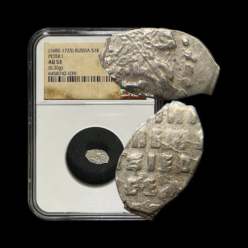 RUSSIA. 1701, Kopek, Silver - NGC AU53 - Peter the Great, KG 1647