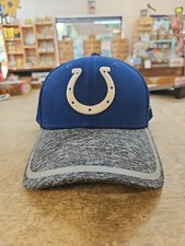 Indianapolis Colts NFL Black New Era 39Thirty Stretch Fitted Hat Mens S/M Blue