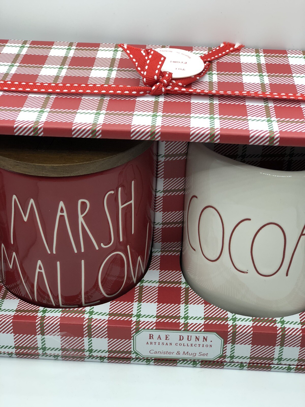 Rae Dunn Marshmallow Cellar Canister and Cocoa Mug Set Artisan