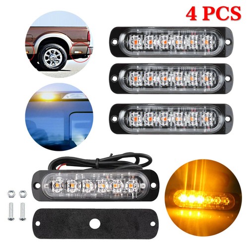 4x Auto 6LED Frontblitzer Warnleuchten Blitzlicht Strobe Leuchte 12/24V LKW DHL - Bild 2 von 12