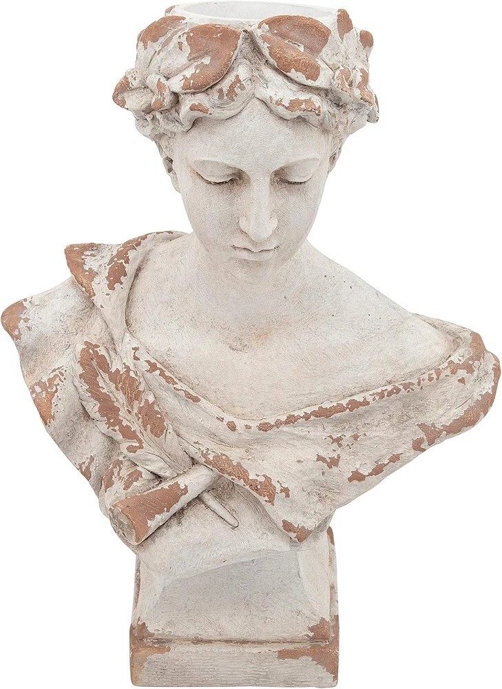 Elegant White Polyresin Garden Statue Bust for Classic Home Decor