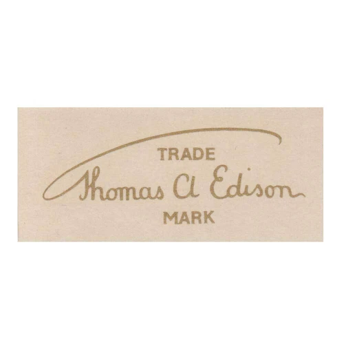 'THOMAS A EDISON' signature decal - faithful water-slide reproduction from 1960