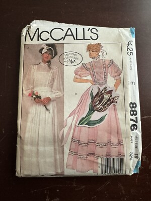 Vintage McCall's 8876 Laura Ashley Sewing Dress Pattern FF Uncut Cottage Core