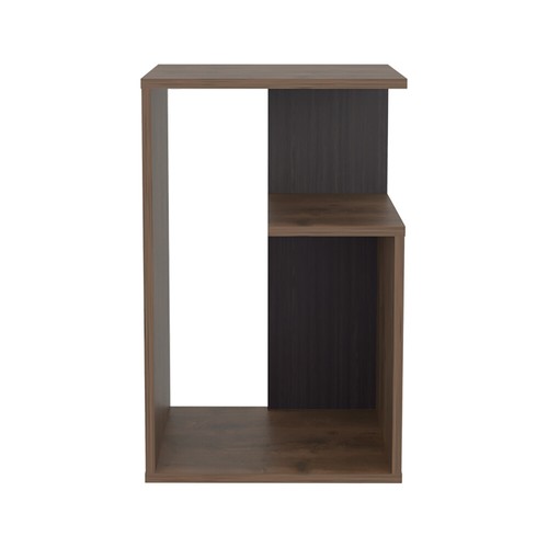 25" High 3 Tier Side Table Black White Natural Oak - Picture 90 of 117