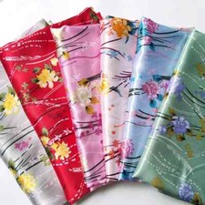Satin Fabric 58"Wide By Yard Silky Charmeuse Material Floral Satin Fabric Scarf