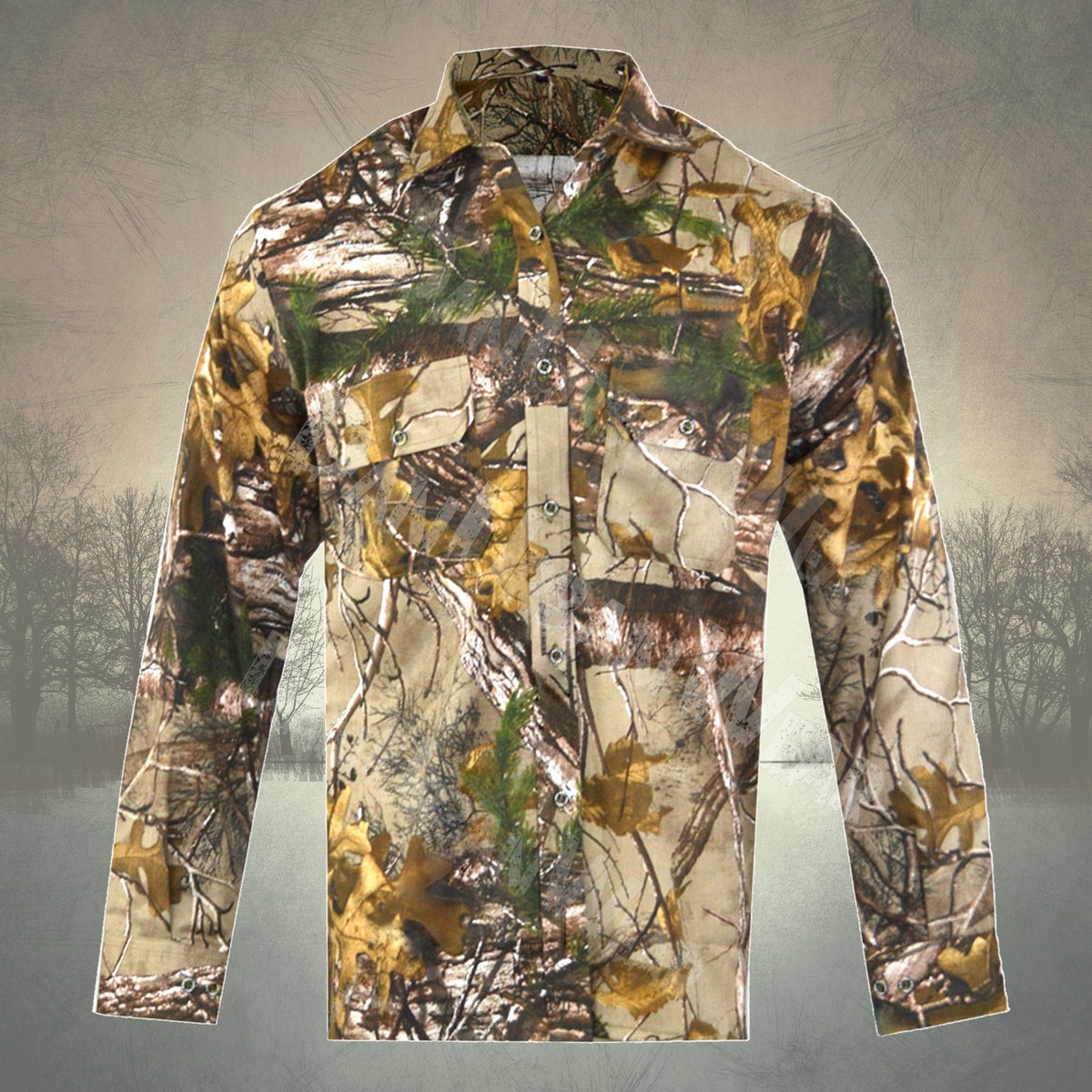 Chemise De Pêche Realtree Homme Manches Longues - Taille S - Bleu - Occasion