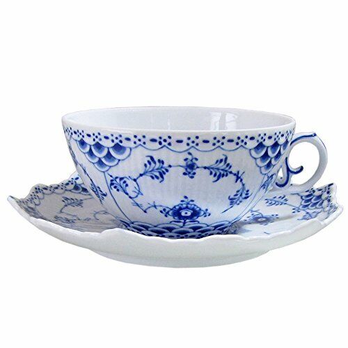 [Regular Imported Goods] Royal Copenhagen Blue Fluted Full Lace Tea Cup And Sauc