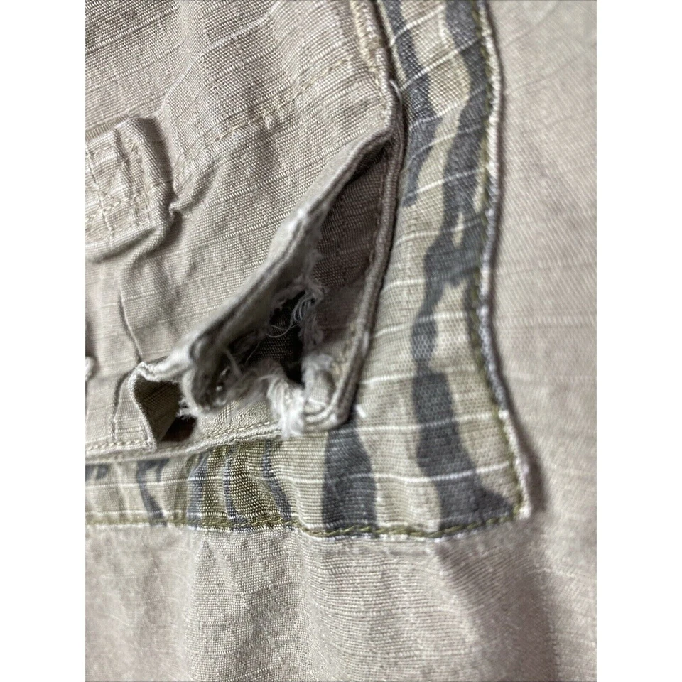 Gamehide Gamekeeper Khaki & Camo Long Sleeve Hunting Shooting Shirt Mens L Mesh - Image 2 of 4