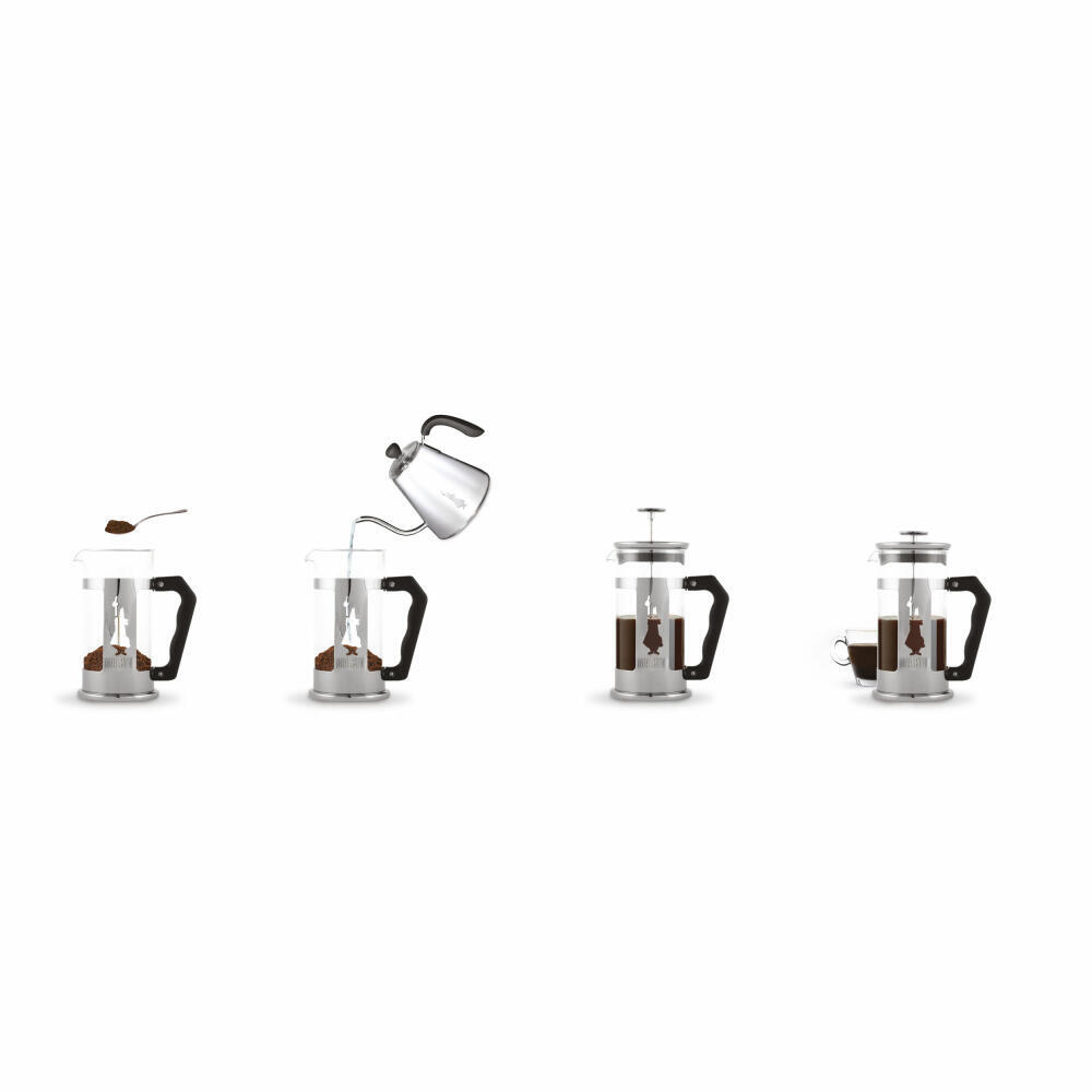 Bialetti Kaffeebereiter Preziosa 1 L Kaffeekanne French Press Glas