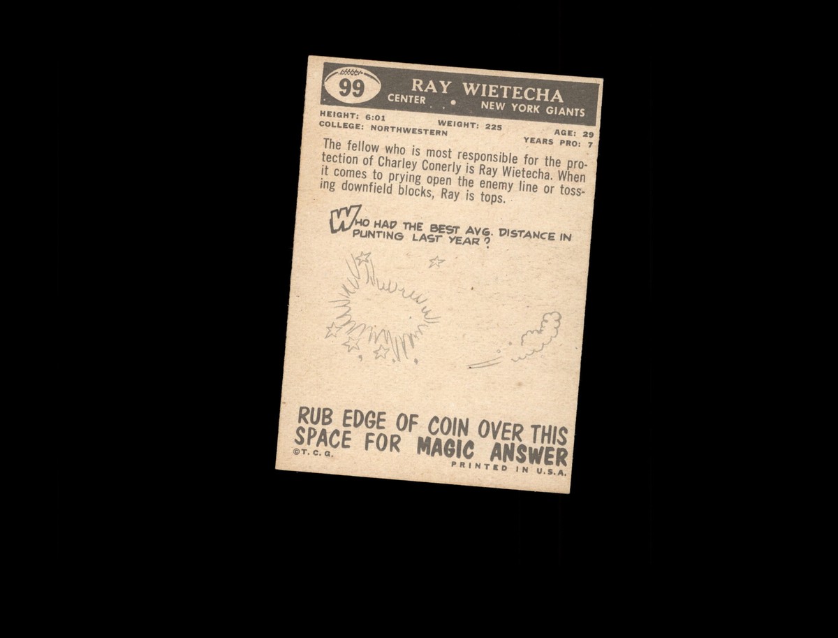 1959 Topps 99 Ray Wietecha VG-EX #D835599 | eBay