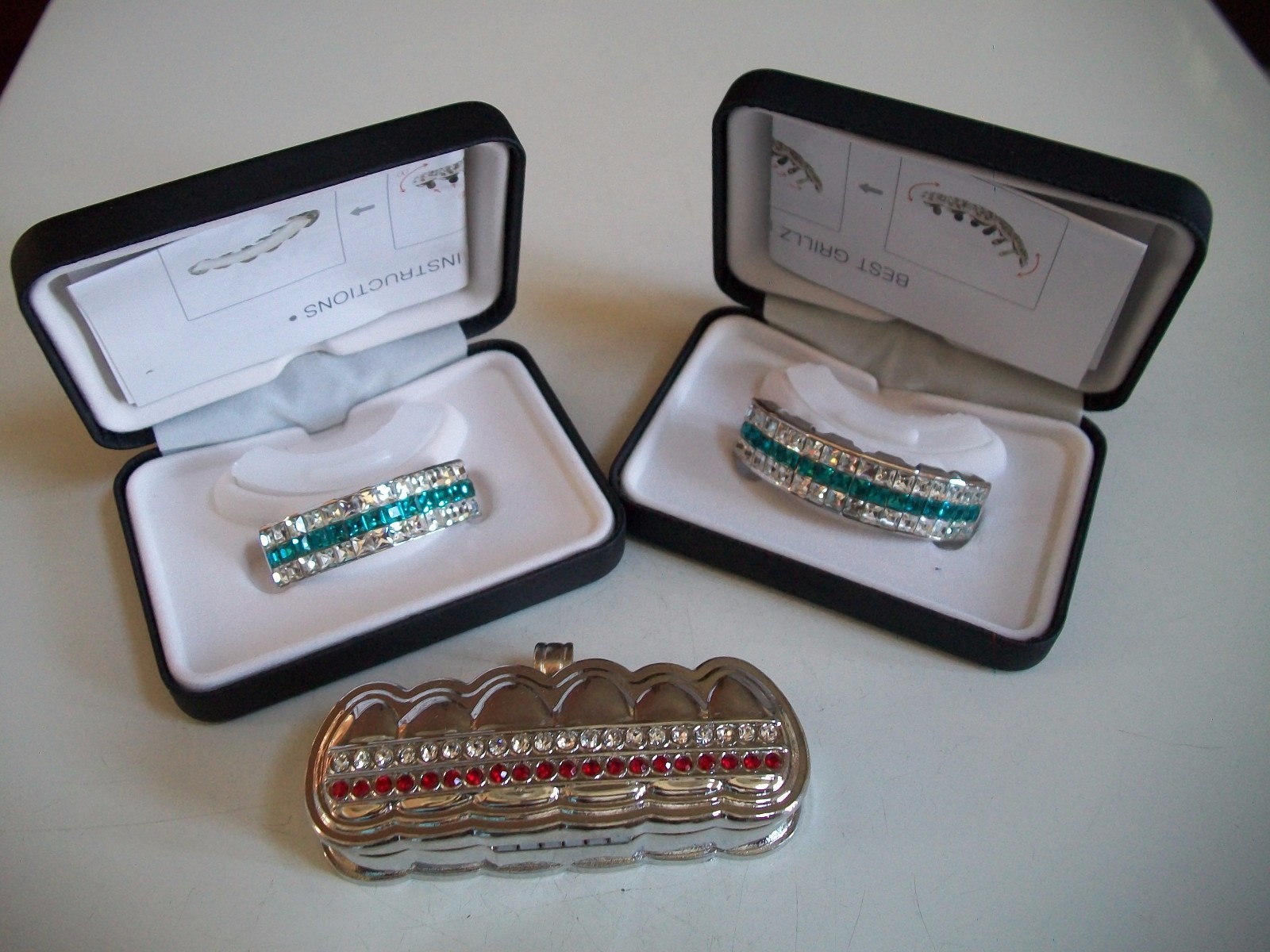 Men's Fashion Silver finish For Bottom, Top Teeth Mouth Grillz With