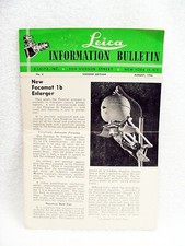 Leica Information Bulletin Pamphlet  1946  11pg  Pics  text  10.35 