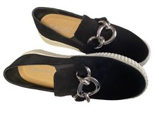 New 108 SPLENDID Sz 9 M Roberta Black Suede Slip-On Sneakers Women s