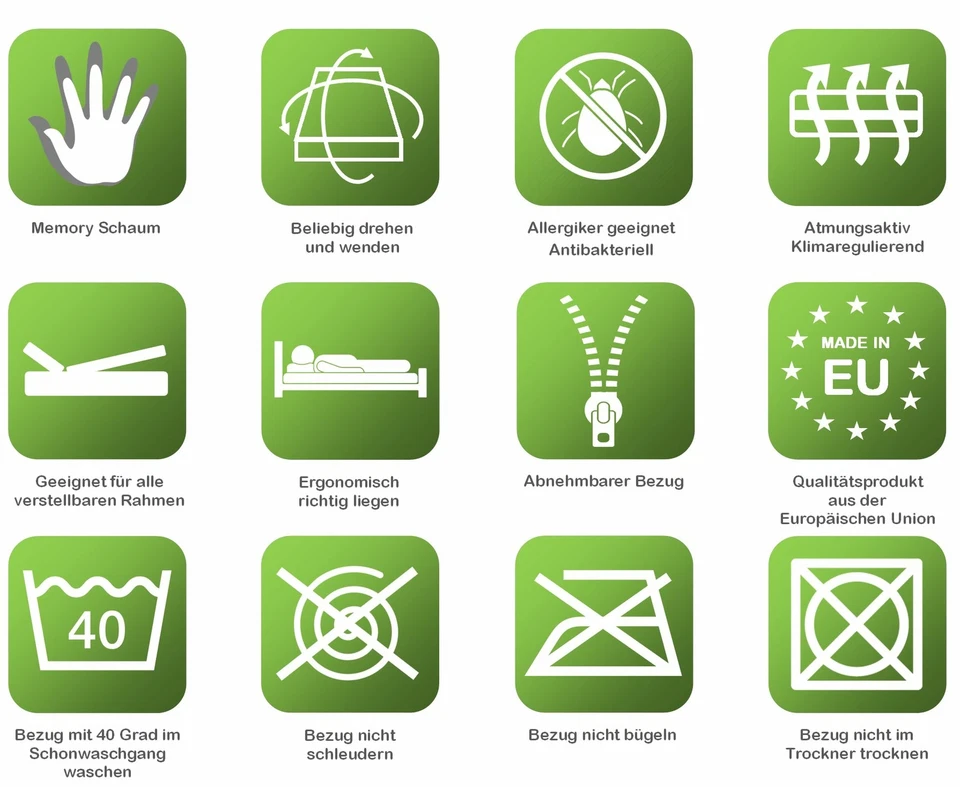 Topper Matratze Auflage Visco Schaum 180 x200 Höhe 7 Memory warm Schoner Luxform - Bild 4 von 4