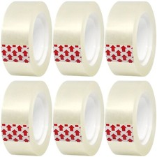 6 rollos de cinta adhesiva transparente desgarrable a mano