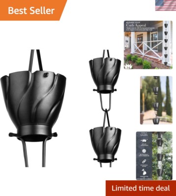 Aluminum Akira Rain Chain, 8-1/2 Feet Length Replacement Downspout for Gutter...