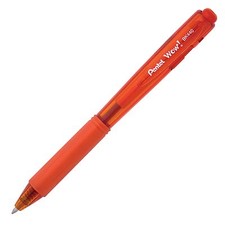 BK440F Pentel WOW RT Ballpoint Pen, Orange, Medium 1.0mm Tip, Pack of 12